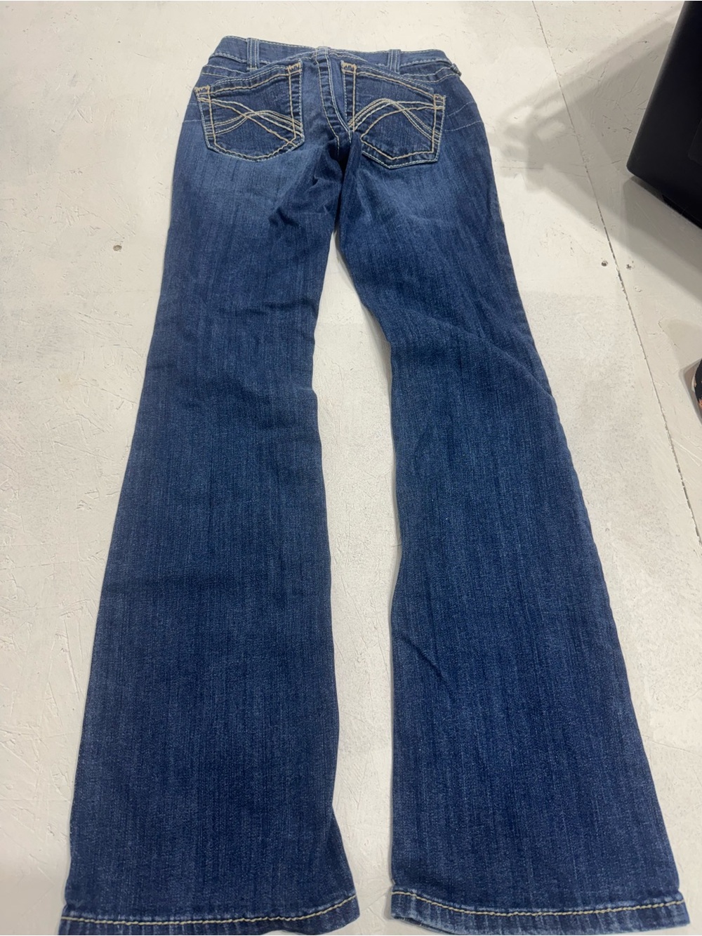 Ariat Dark Blue Bootcut Jeans with Contrast Stitching - Picture 3 of 3